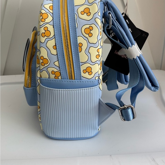 Loungefly Disney Breakfast Waffle Mickey scented blue mini backpack bag purse - Picture 3 of 9
